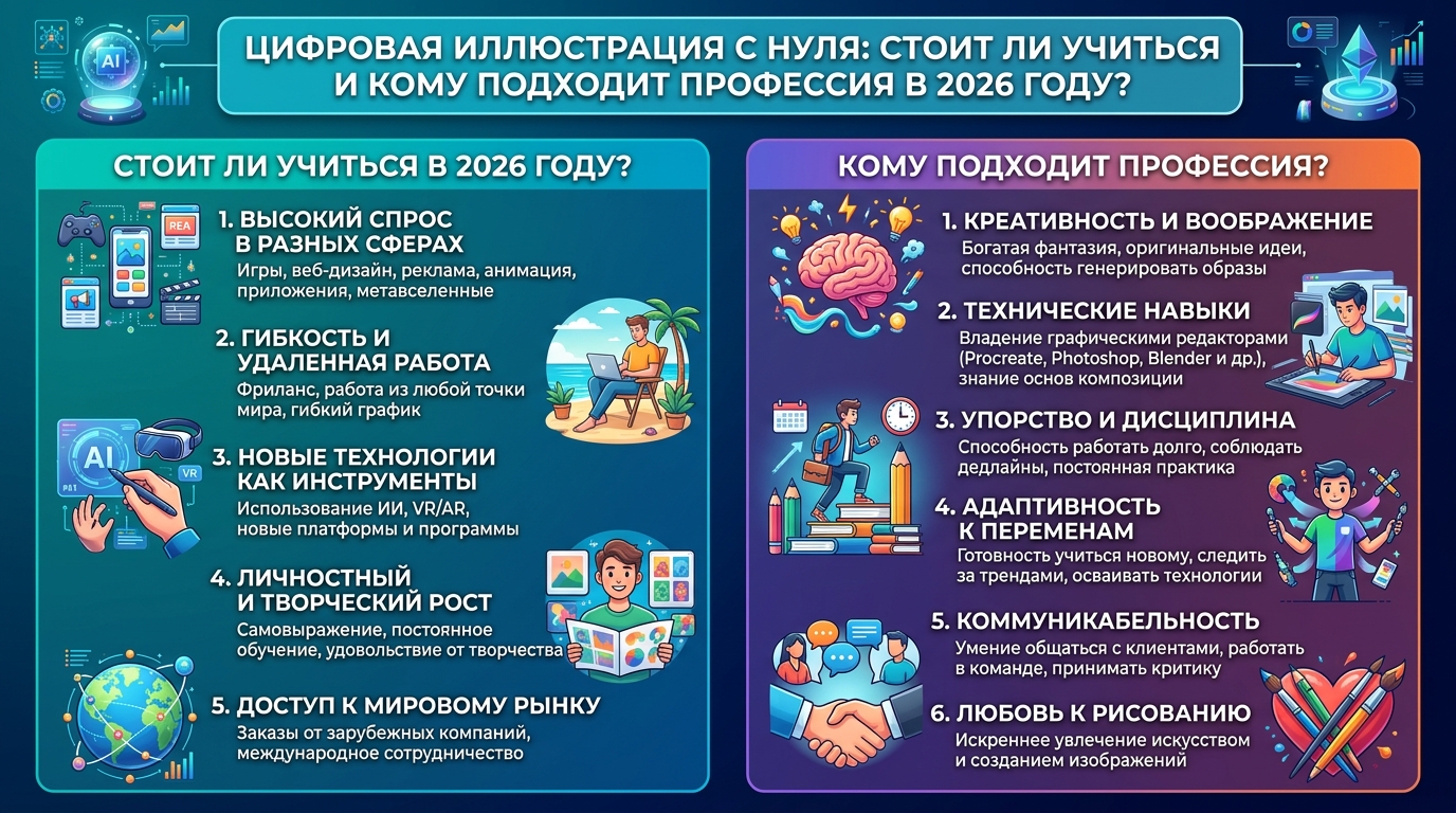 Цифровая иллюстрация с нуля: стоит ли учиться и кому подходит профессия