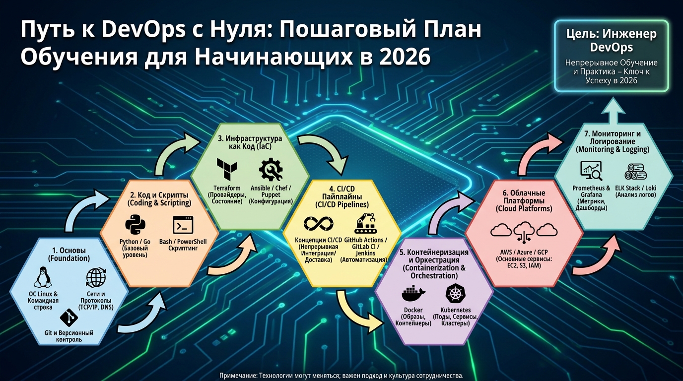 Как научиться DevOps с нуля: пошаговый план обучения для начинающих