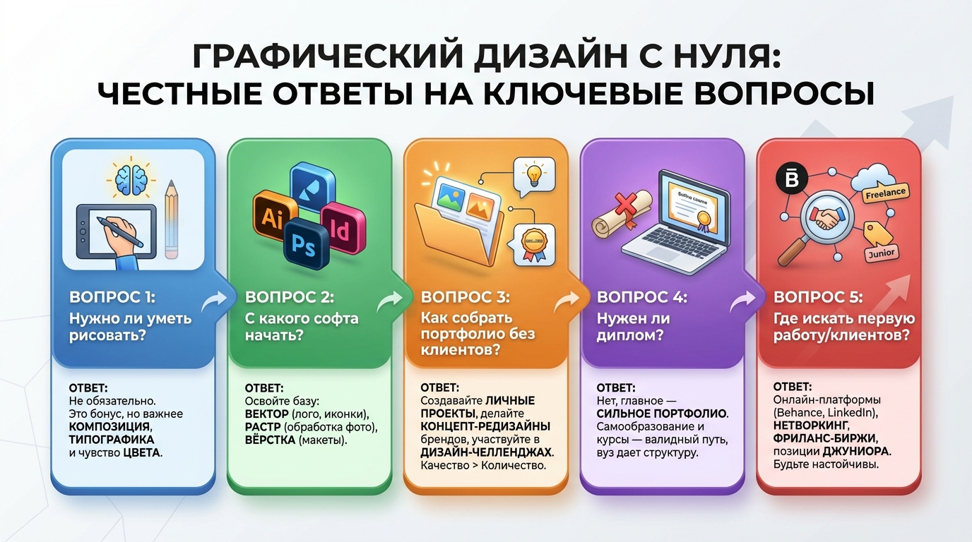 Графический дизайн с нуля: стоит ли учиться и кому подходит профессия