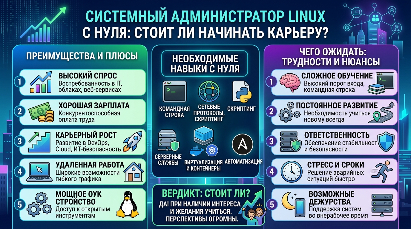 Администратор Linux с нуля: стоит ли входить в профессию