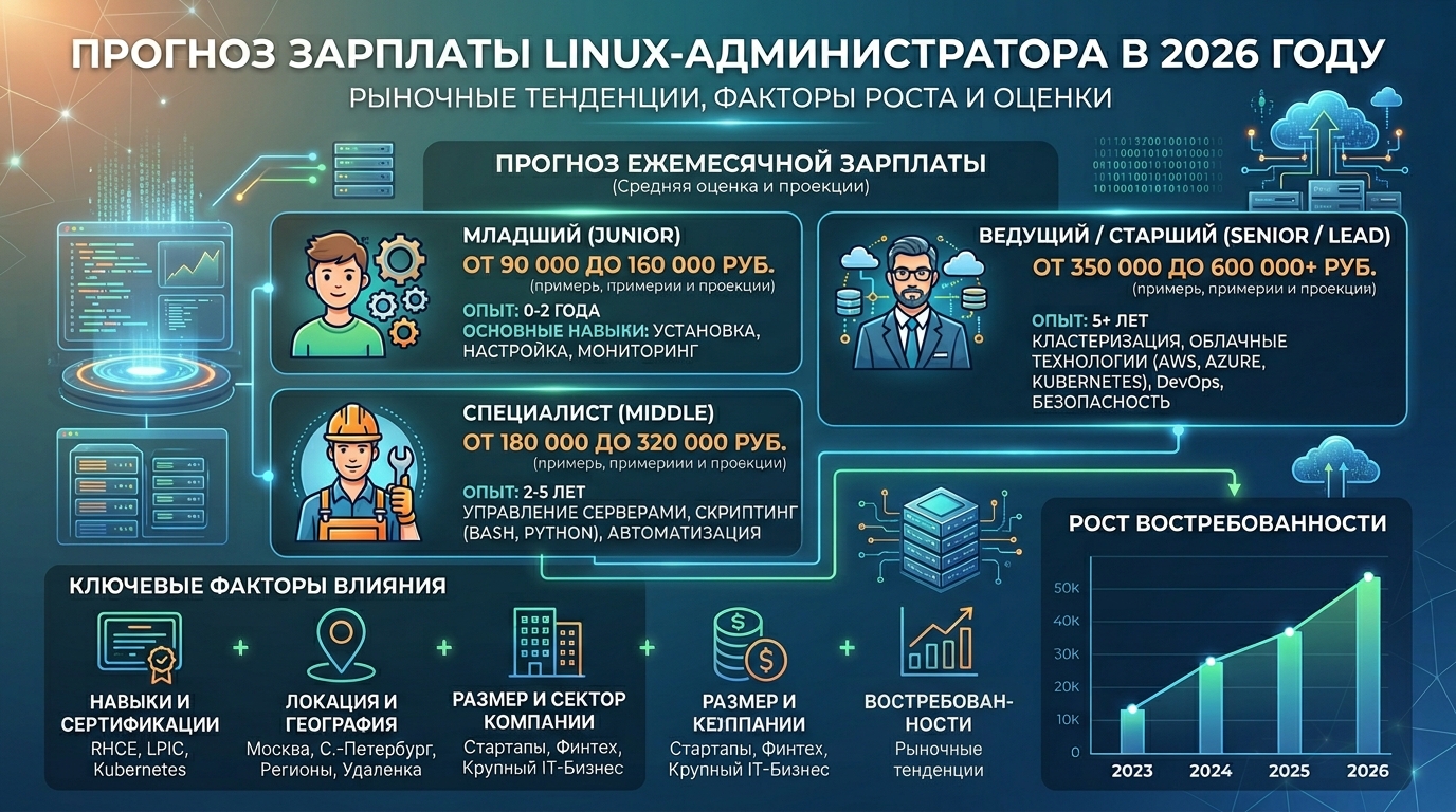 Сколько зарабатывает администратор Linux