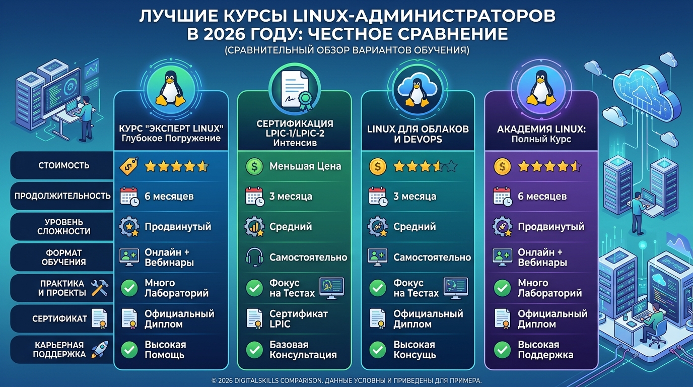 Лучшие курсы администратора Linux в 2026