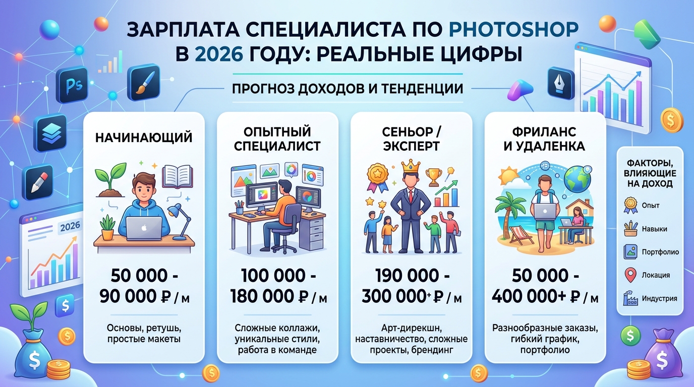Сколько зарабатывает специалист по Photoshop