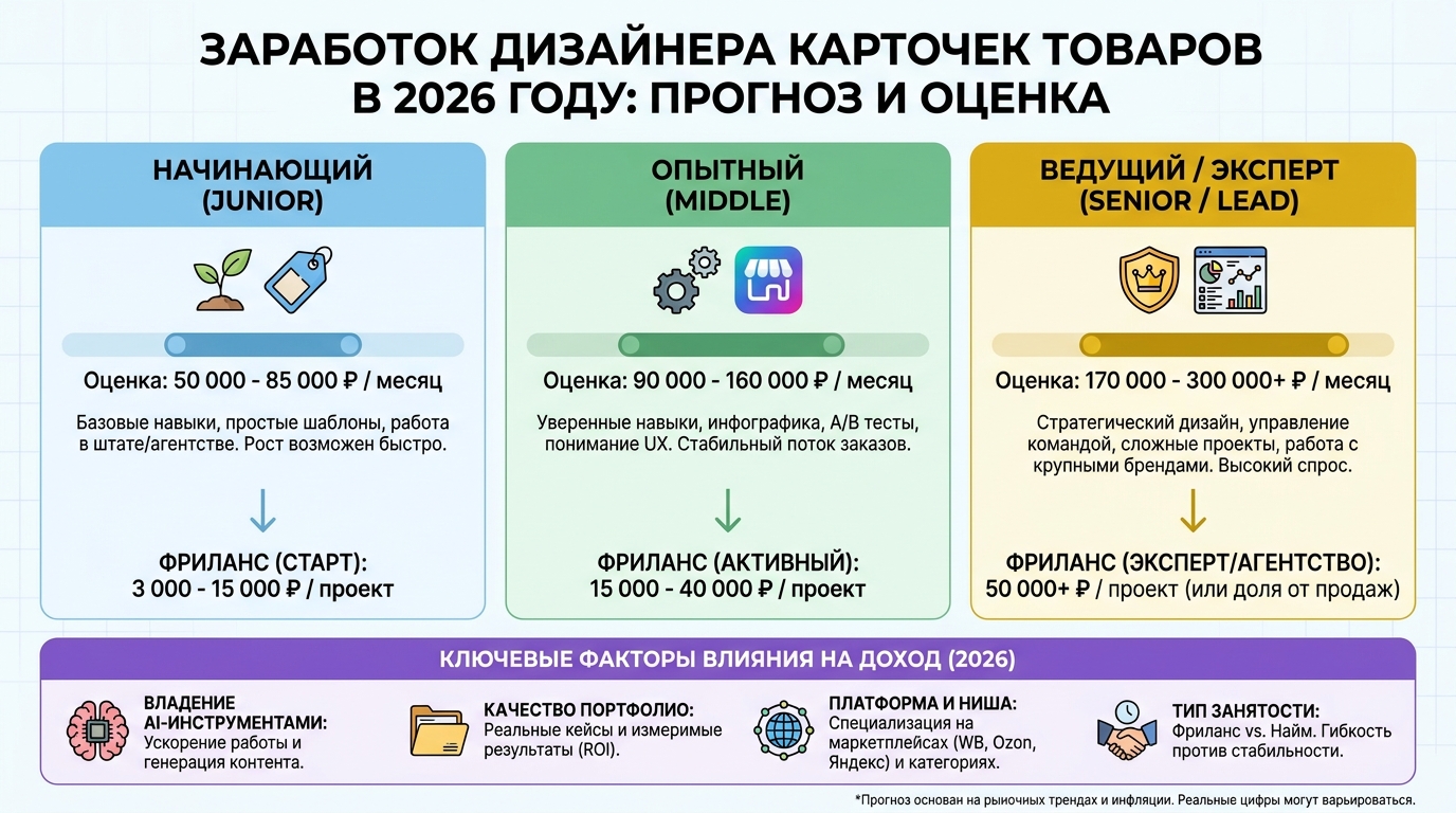 Сколько зарабатывает дизайнер карточек товаров