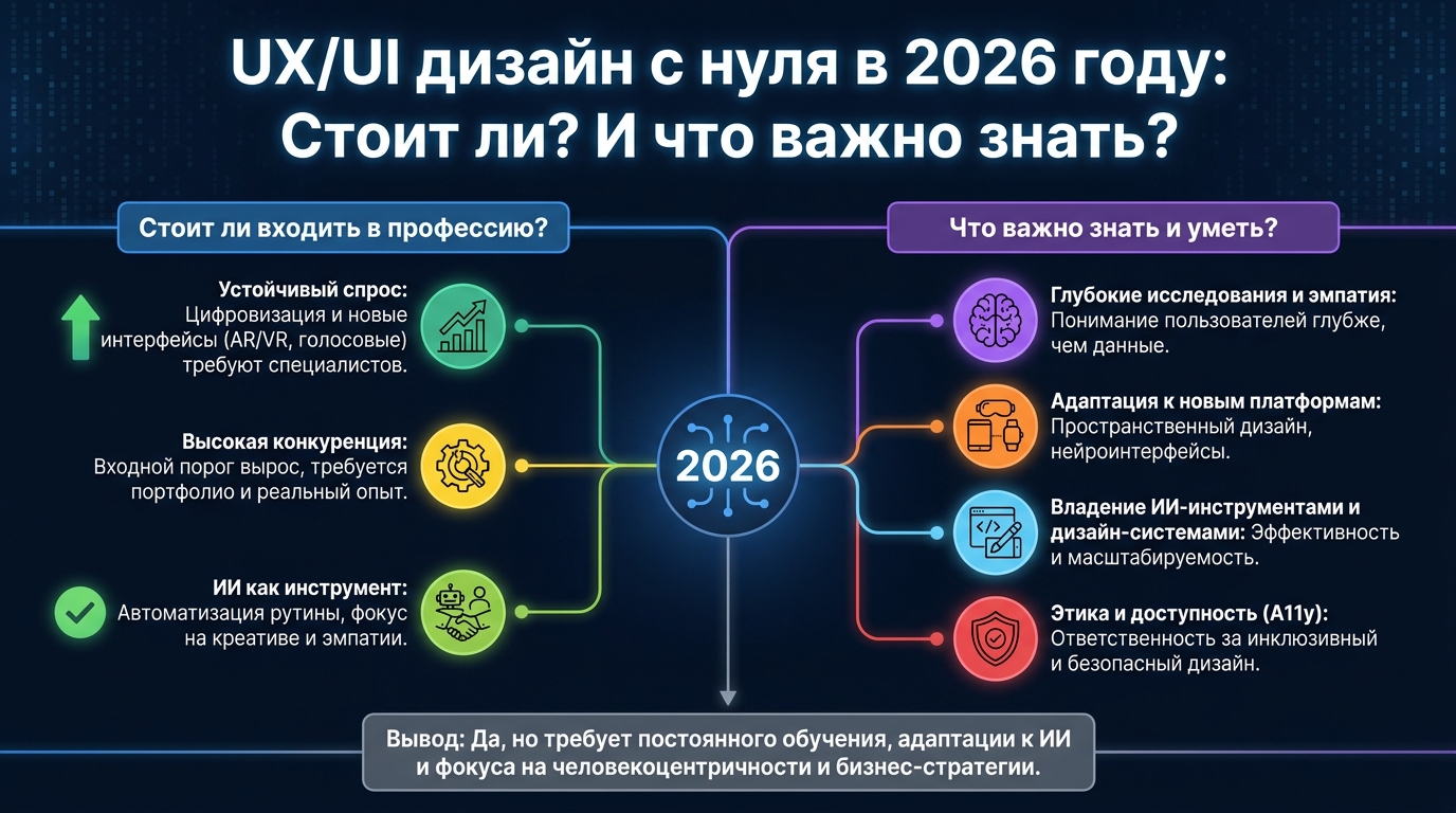 UX/UI дизайн с нуля в 2026 году: стоит ли входить в профессию и что важно знать