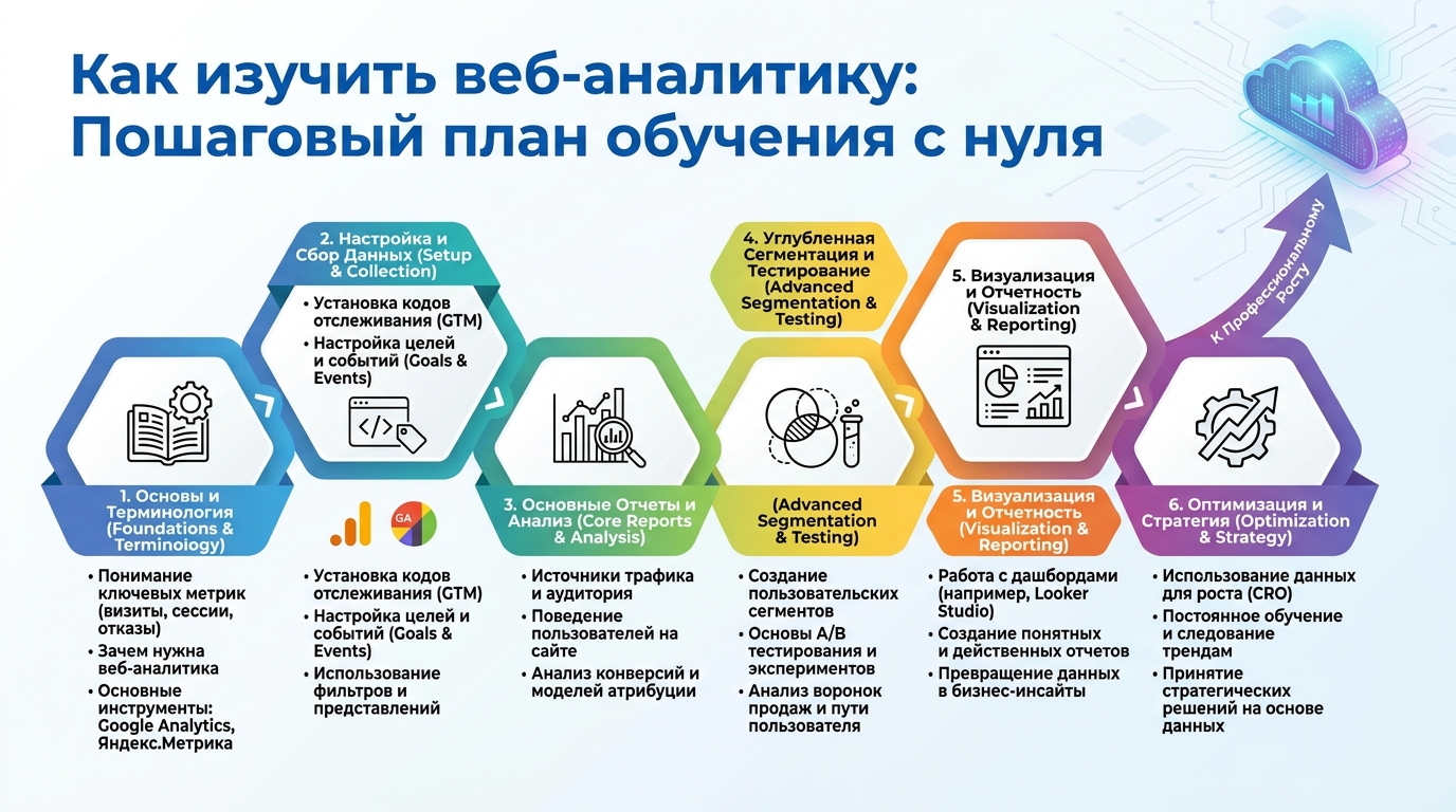 Как научиться веб-аналитике с нуля: пошаговый план