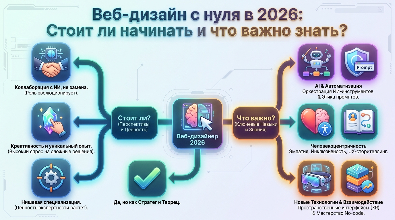 Веб-дизайн с нуля в 2026 году: стоит ли входить в профессию и что важно знать